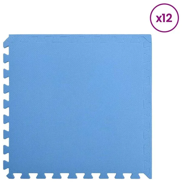 vidaXL Tapis de sol de piscine 12 pc Bleu 4, 32 ㎡ Mousse EVA