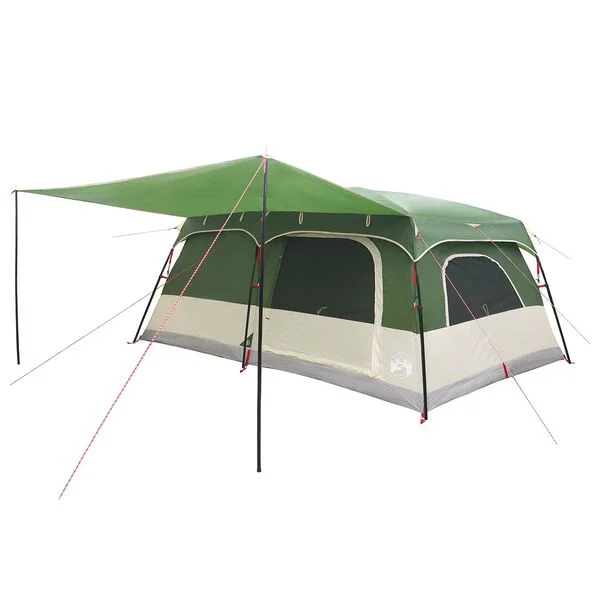 vidaXL Tente familiale 16 personne Vert Polyester et Acier