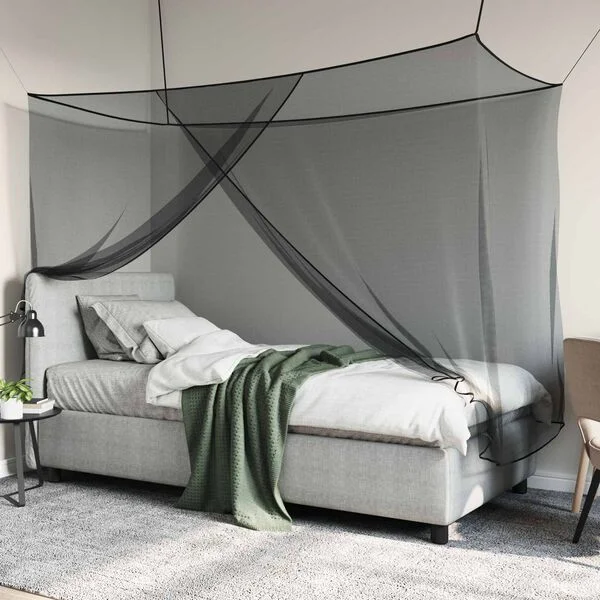 vidaXL Ciel de lit anti-moustiques 156 mesh Noir 220 x 120 x 150 cm
