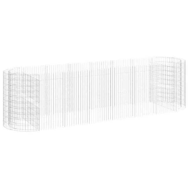 vidaXL Lit surélevé à gabion Fer galvanisé 400x100x100 cm