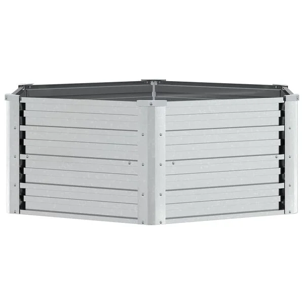 vidaXL Lit surélevé de jardin 129x45 cm Acier galvanisé Argenté