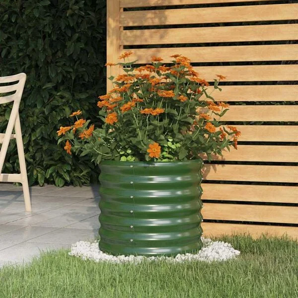 vidaXL Jardinière de jardin Acier galvanisé 40x40x36 cm Vert
