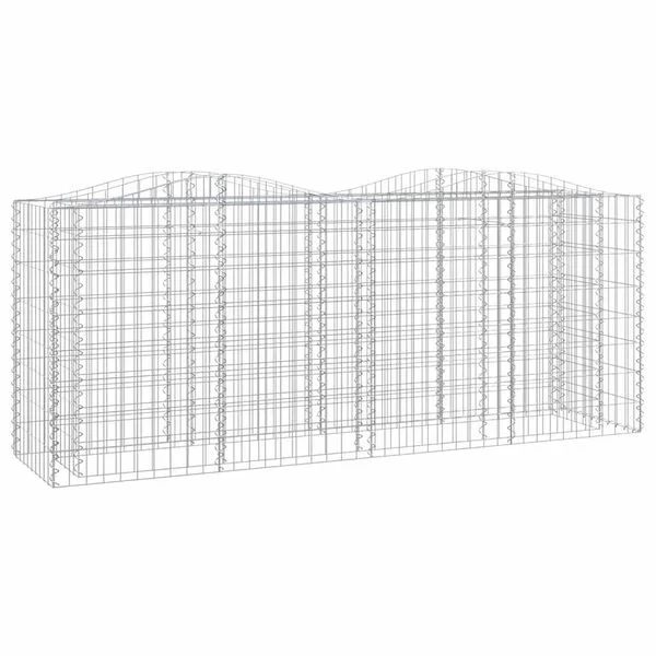 vidaXL Lit surélevé à gabions arqué 200x50x100 cm Fer galvanisé