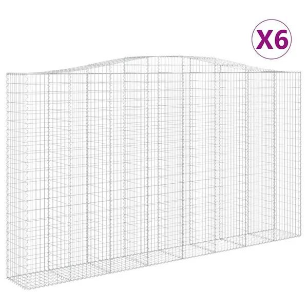 vidaXL Paniers à gabions arqués 6 pcs 400x50x220/240 cm Fer galvanisé