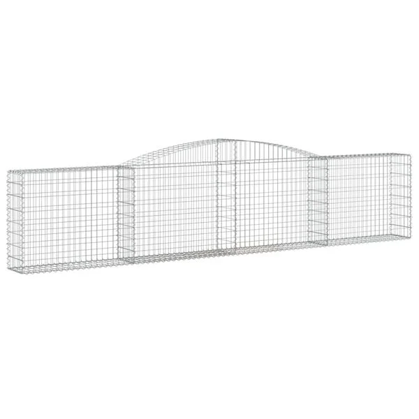vidaXL Paniers à gabions arqués 4 pcs 400x30x80/100 cm Fer galvanisé