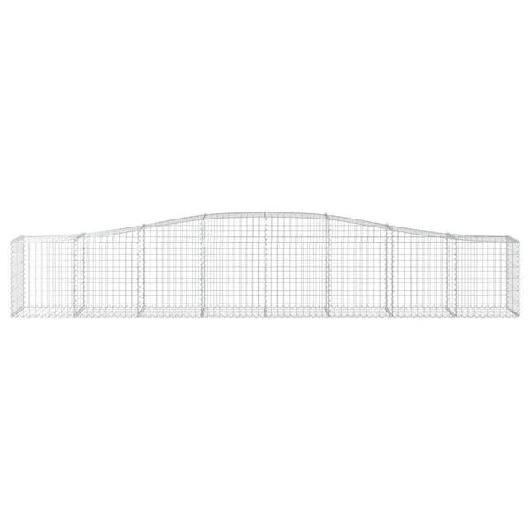 vidaXL Panier de gabions arqué 400x50x60/80 cm Fer galvanisé