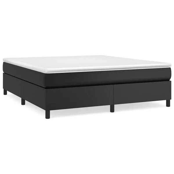vidaXL Sommier à lattes de lit avec matelas Noir 180x200 cm Similicuir