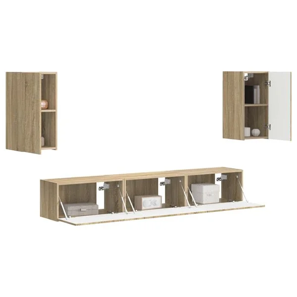 vidaXL Ensemble meuble TV 5 pc Chêne Sonoma Bois d'ingénierie