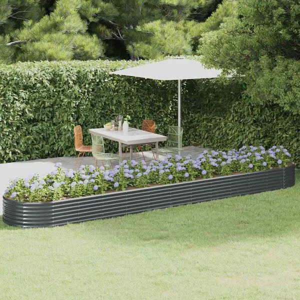 vidaXL Lit surélevé de jardin Acier galvanisé Anthracite
