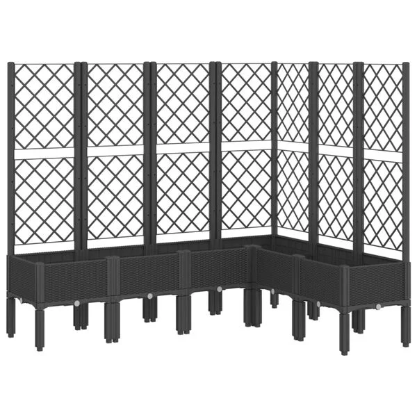 vidaXL Jardinière avec treillis noir 160x120x142 cm PP