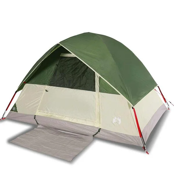 vidaXL Tente de camping à dôme 4 personnes vert imperméable