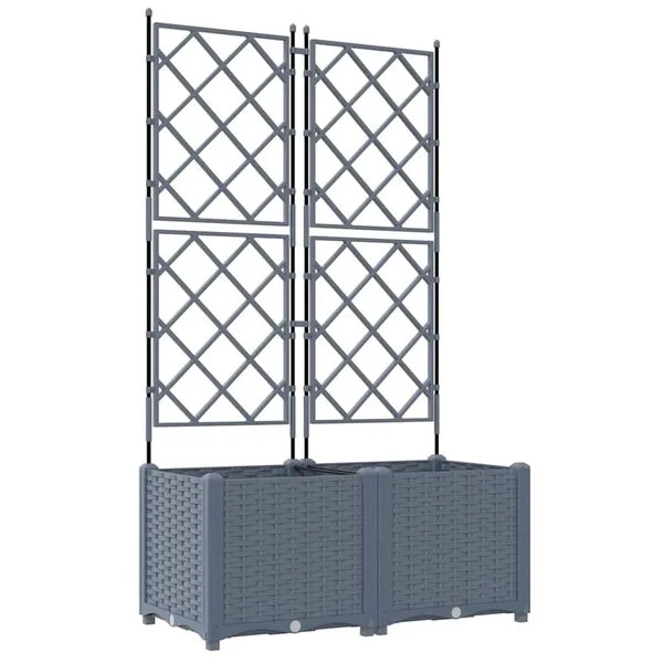 vidaXL Cache-pot de jardin 2 pc Gris clair 80 x 40 x 143 cm PP