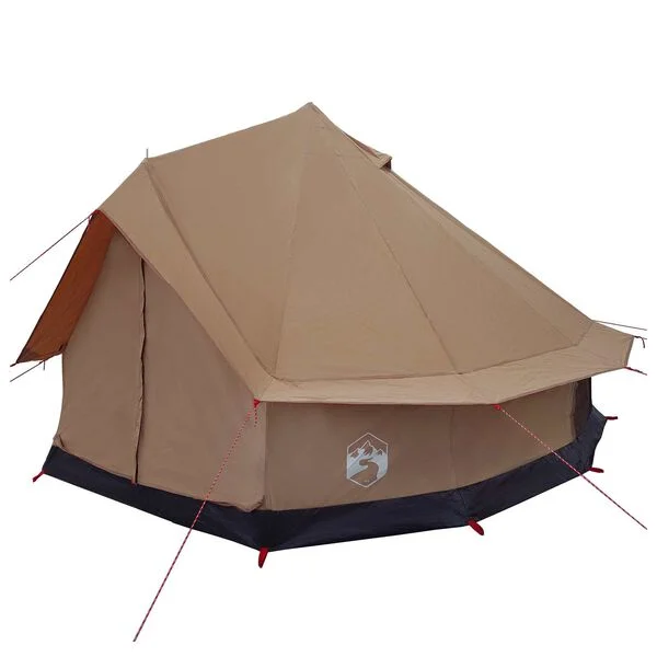 vidaXL Tente familiale 8 personne Marron Polycoton