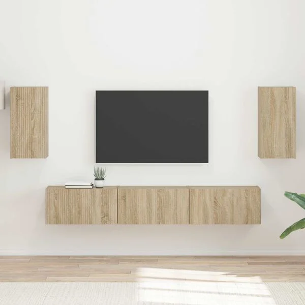 vidaXL Ensemble meuble TV 5 pc Chêne Sonoma Bois d'ingénierie