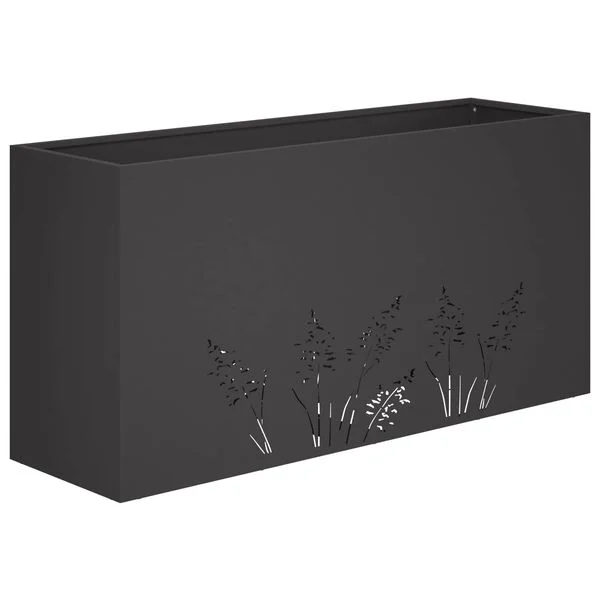 vidaXL Cache-pot de jardin Noir 100 x 30 x 49 cm Acier laminé à froid