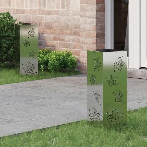 vidaXL Lumière de chemin LED solaire 2 pc Blanc chaud 18 x 18 x 50 cm