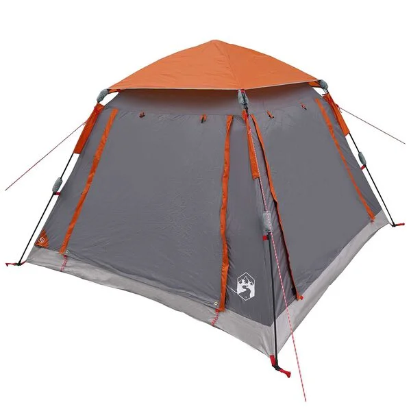vidaXL 3 personne Gris et orange Polyester 185T