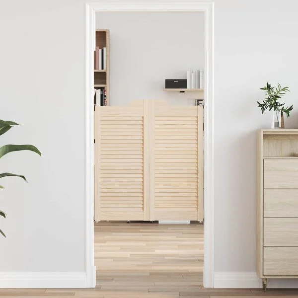 vidaXL Portes battantes 2 pc 90 x 40 cm Bois de pin massif Naturel