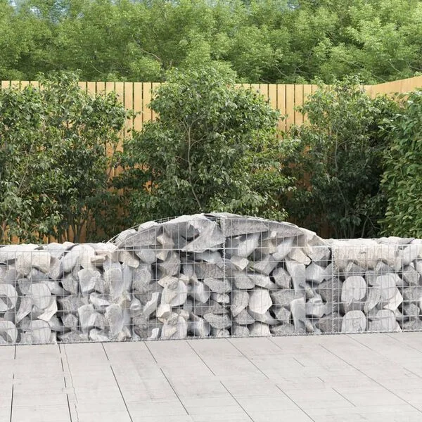 vidaXL Paniers à gabions arqués 13 pcs 300x50x60/80 cm fer galvanisé