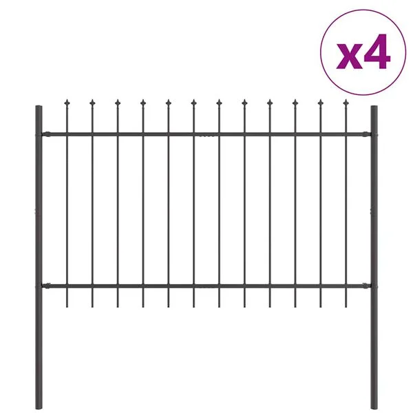 vidaXL Clôture de jardin WOERDEN 4 pc 6, 8 x 1 m Acier revêtu de poudre