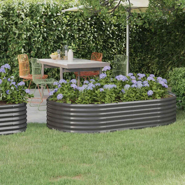 vidaXL Lit surélevé de jardin Acier galvanisé 175x100x36cm gris