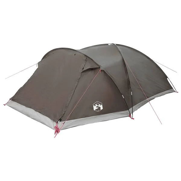 vidaXL Tente Cabane 8 personne Marron gris Polyester et Acier