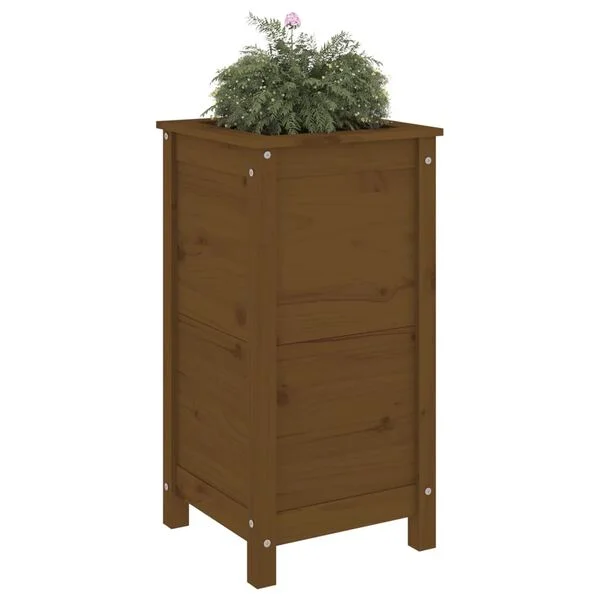 vidaXL Jardinière marron miel 40x40x78 cm bois massif de pin