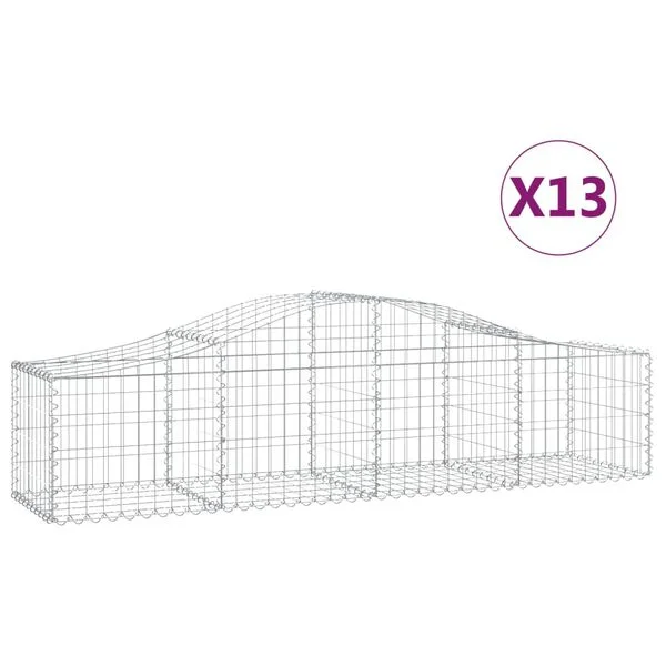 vidaXL Paniers à gabions arqués 13 pcs 200x50x40/60 cm fer galvanisé