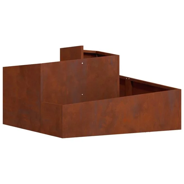 vidaXL Cache-pot de jardin Rouillé 80 x 80 x 50 cm Acier patiné