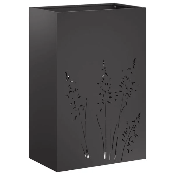 vidaXL Cache-pot de jardin Noir 50 x 30 x 75 cm Acier laminé à froid
