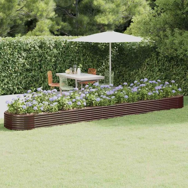 vidaXL Lit surélevé de jardin Acier galvanisé marron