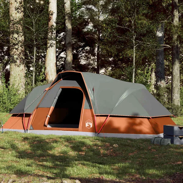 vidaXL Tente familiale à dôme 9 personnes orange imperméable