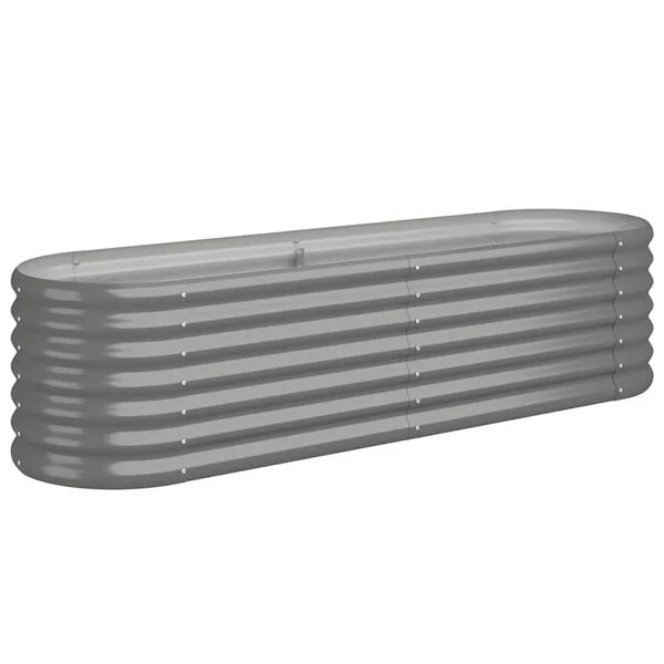 vidaXL Lit surélevé de jardin Acier galvanisé 152x40x36 cm gris