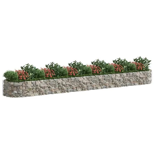 vidaXL Lit surélevé à gabion Fer galvanisé 600x100x50 cm