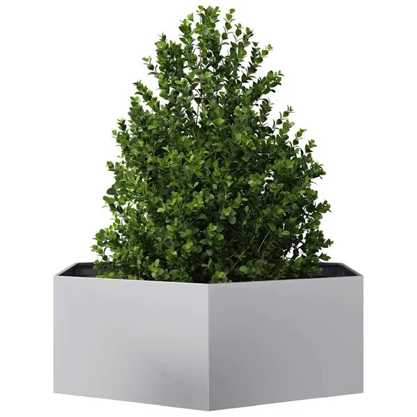 vidaXL Jardinière hexagone 138x120x45 cm acier galvanisé