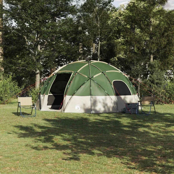 vidaXL Tente Dôme avec toit Vert 475 x 475 x 235 cm taffetas