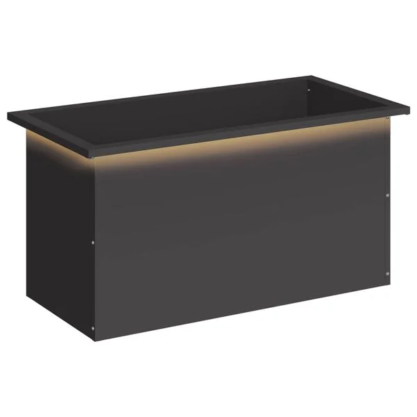 vidaXL Jardinière de jardin avec LED Noir 40 x 80 x 40 cm Acier