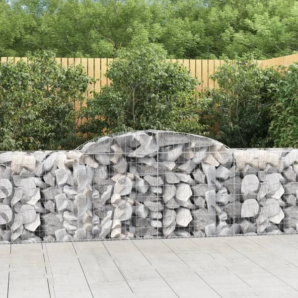 vidaXL Paniers à gabions arqués 4 pcs 300x50x80/100 cm fer galvanisé