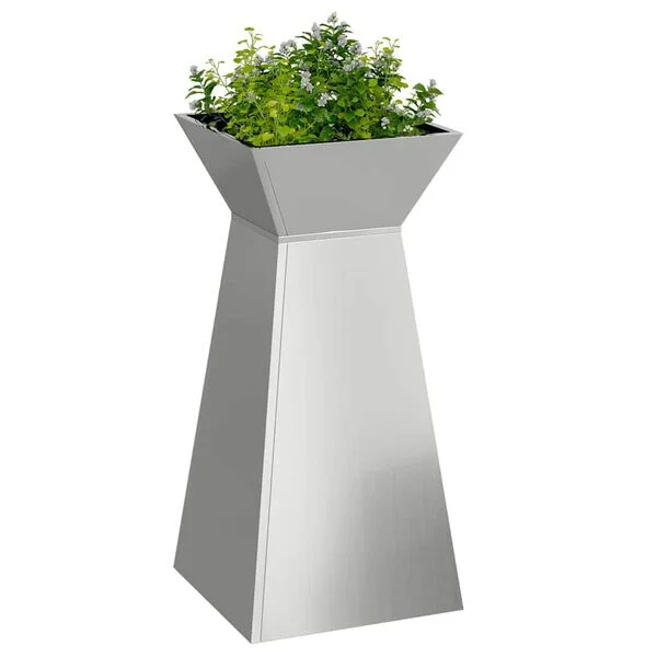 vidaXL Jardinière à pilier 2 pc Argenté 35 x 35 x 73 cm