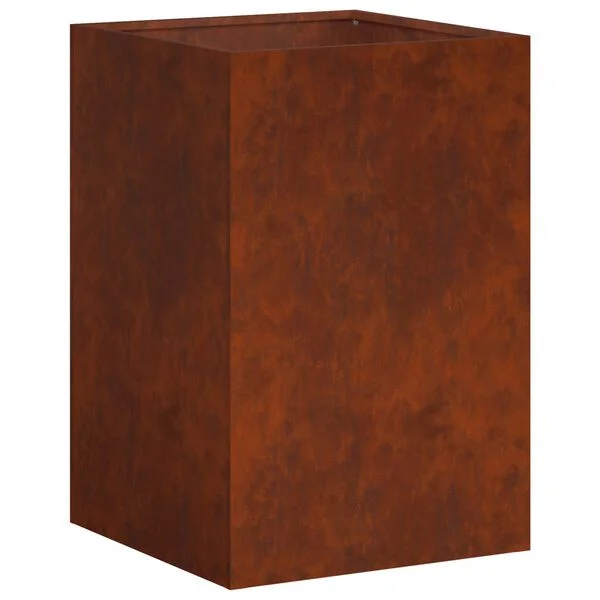 vidaXL Cache-pot de jardin Rouillé 40 x 40 x 60 cm Acier patiné
