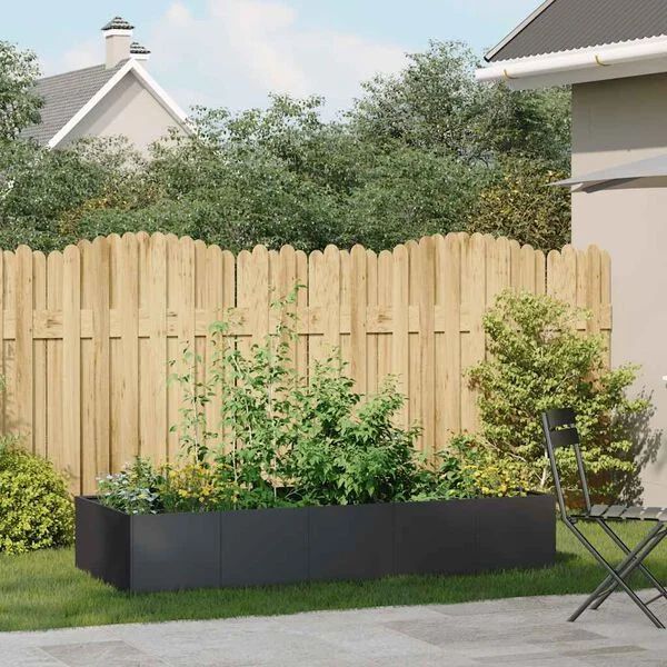 vidaXL Jardinière noir 200x80x40 cm acier