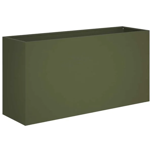 vidaXL Cache-pot de jardin 2 pc Vert olive 100 x 30 x 50 cm