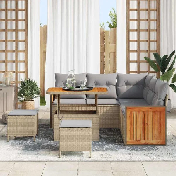 vidaXL Ensemble de canapé de jardin 9 pc 6-Nombre de places