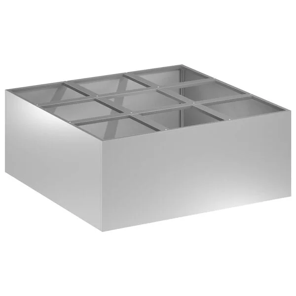 vidaXL Cache-pot de jardin Argenté 100 x 100 x 30 cm Acier galvanisé