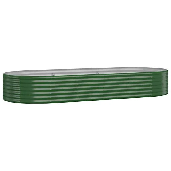 vidaXL Lit surélevé de jardin Acier galvanisé 249x100x36cm Vert
