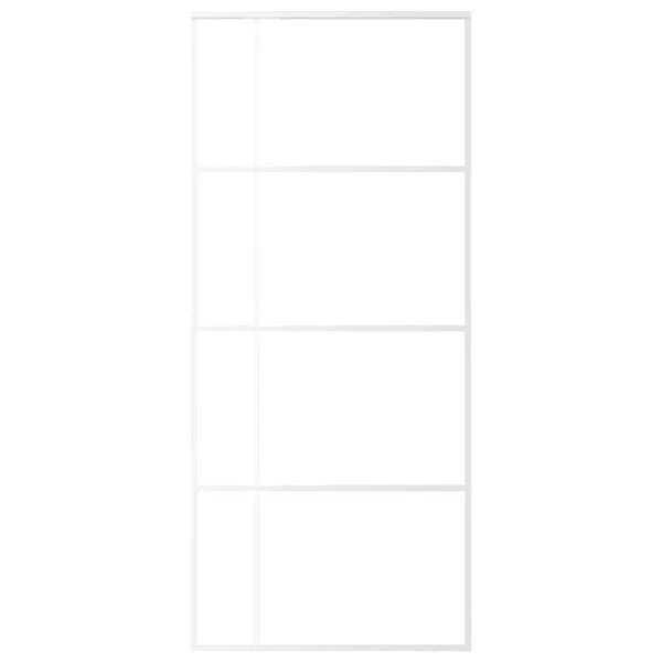 vidaXL Porte coulissante Verre ESG dépoli et aluminium 90x205 cm Blanc