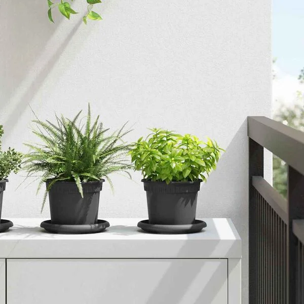 vidaXL Pots de plantes 24 pc Noir Plastique