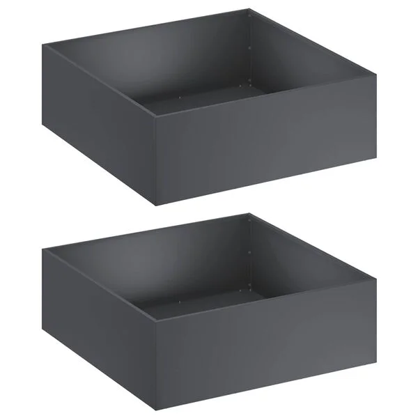 vidaXL Cache-pot de jardin 2 pc Anthracite 40 x 40 x 20 cm