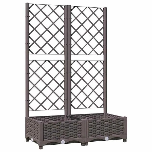 vidaXL Jardinière avec treillis Marron 80x40x121, 5 cm PP