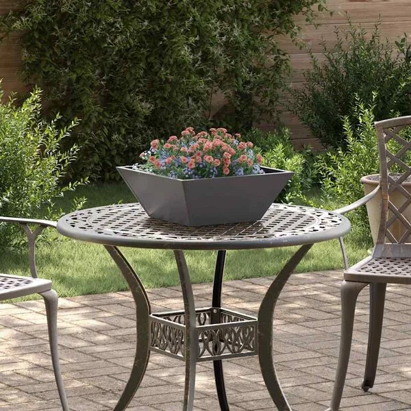 vidaXL Cache-pot de jardin Noir 40 x 40 x 15 cm Acier laminé à froid